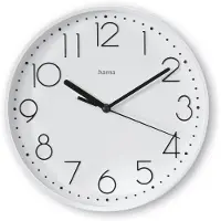 Hama Wandklok "Salina", Ø 22 cm, tikt niet, wit
