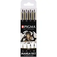 Sakura Doos met 4 viltstiften Manga Pigma Sepia