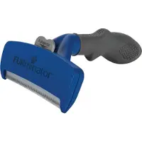 Furminator borstel deShedding lang haar hond L blauw - roestvrijstalen kam