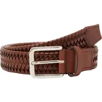 Lloyd Gevlochten riem cognac, Effen