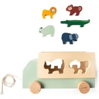Trixie Houten Speelgoed - Dieren truck - Speelgoedauto - Vrachtwagen auto - Vanaf 1,5 jaar - Voor Jongens en Meisjes - FSC