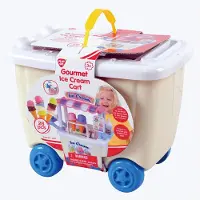 Playgo Speelgoedwinkel kinderen - Duwwagen - IJskraam met ijsjes - Kleiset - Ijsjes Klei