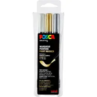 Posca stiften set PCF350 wit/zilver/goud