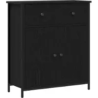 vidaXL Dressoir Zwart Eiken 70 x 30 x 80 cm Bewerkt hout