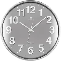 Lowell Justaminute 00816, Muurklok, Cirkel, Chroom, Grijs, Kunststof, 35,5 cm