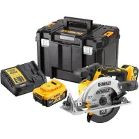 DeWalt 165 mm XR 18V cirkelzaag + 2 x 5Ah batterijen + Tstak koffer - DCS565P2-QW