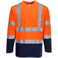 Portwest Tweekleurig, Katoen comfort T-shirt met lange mouwen S280
