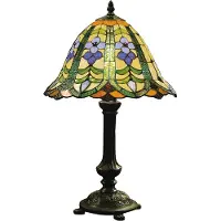 Clayre & Eef Tiffany tafellamp ELEANOR, multicolor, Woon-/ Eetkamer, Glas, Tiffany, tafellamp