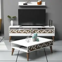 Skye Decor , Line - Wit, Woonkamer meubelset, Wit, 100% melaminecoating op spaanplaat, 150 x 30 x 50 cm