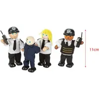 Tidlo Politieagenten En Dief Hout 11 Cm Zwart 4 Stuks