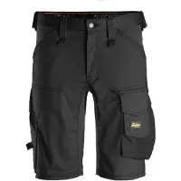Snickers korte werkbroek stretch 6143 52 / Zwart