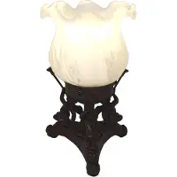 Clayre & Eef Tiffany tafellamp 5LL-6101, bruin / roest, Woon-/ Eetkamer, Kunststof, Tiffany, tafellamp