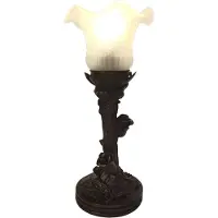 Clayre & Eef Tiffany tafellamp 5LL-6103, bruin / roest, Woon-/ Eetkamer, Kunststof, Tiffany, tafellamp