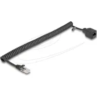 DeLOCK RJ45 Coiled Cable plug to jack Cat.5e UTP 0.5 m to 1 m black