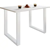 VCM Houten tafel | H. 76 x B. 110 x T. 80 cm | Hoogwaardige en solide voetsteun | IJzeren voeten | Keukentafel - Xona U