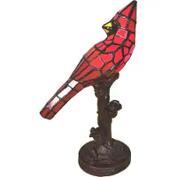Clayre & Eef Tiffany tafellamp 5LL-6102R, bruin / roest, Woon-/ Eetkamer, Kunststof, Tiffany, tafellamp