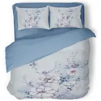 Eleganzzz Dekbedovertrek Micropercal Spring Dreams - blue 200x200/220cm