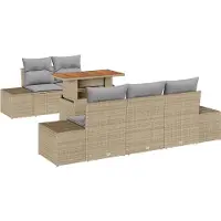 vidaXL Tuinbank Set 6 st Beige en Grijs