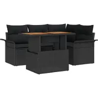 vidaXL Tuinbank Set 5 st Zwart