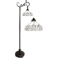 Clayre & Eef Tiffany vloerlamp 152 cm beige glas staande lamp
