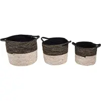 Clayre & Eef Opbergmand set van 3 Ø 52 Ø 46 Ø 37 cm touw rond mand