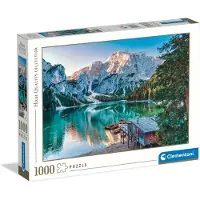 Clementoni CLE puzzel 1000 stukjes, hoge kwaliteit, afbeelding: Emerald Lake Braies, artikelnummer: 39887