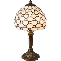 Clayre & Eef Tiffany tafellamp Ø 20x38 cm bruin glas tiffany bureaulamp