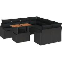 vidaXL Tuinbank Set 9 st Zwart en Bruin