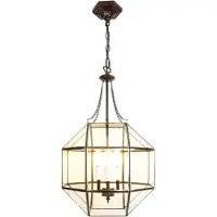 Clayre & Eef hanglamp, 35x35x180 cm, transparant metaal