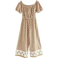 Next Jumpsuit groen / spar / rosa / wit