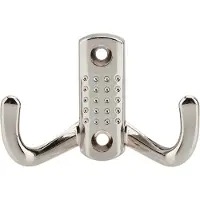 Intirilife dubbele jashaken in satijn nikkel design 7 x 4.7 cm cm kapstokhaken metalen wandhaken garderobehaken