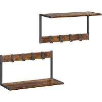 Mazazu - Wanddecoratie - Kapstok - Bruin en Zwart - 50x24.2x26.5