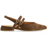Manfield Bruine suède slingbacks | Maat 39