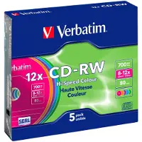 Verbatim CD-RW - Pack van 5 - Slimme behuizing - 700 Mo - 80 min - Snelheid 12x