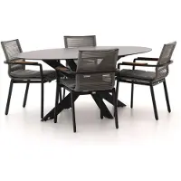 Bellagio + 10% kassakorting | Marudo/Furato ellips 200cm dining tuinset 5-delig stapelbaar