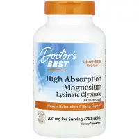 Doctors Best - Magnesium met Hoge Opname, 100mg - 240 Tabletten