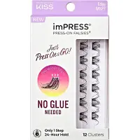KiSS imPRESS Just Press & GO ! Tros Neppe Wimpers zonder Bundel Edgy Whispy C 12 st