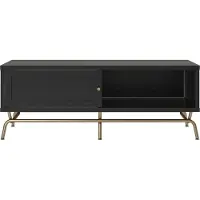 DOMUS Nova-Salontafel - Schuifdeur - Zwart MDF