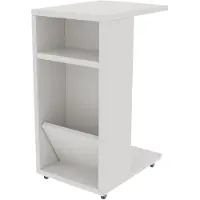 Hannah Home Bijzettafel | 18mm Dik | 30x63x40cm | Verrijdbare poten | Wit