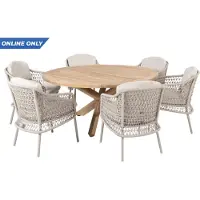 4 Seasons Outdoor Prado Tafel Teak met 6 Puccini Stoelen