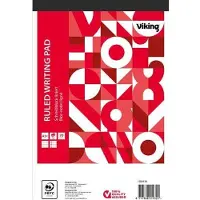 Viking Notitieblok A5+ Gelinieerd Geniet Bovengebonden Papier Soepele kaft Rood Geperforeerd 200 Pagina's 5 Stuks
