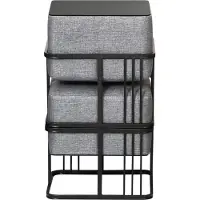 En.casa Krukje en bijzettafel Tas vierkant 38x38x38 cm 2-in-1 set lichtgrijs en zwart []