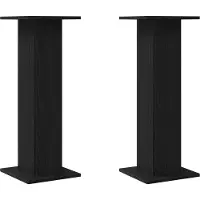 vidaXL Plantenstand 2 st Zwart Eiken 30 x 30 x 80 cm Bewerkt hout