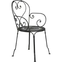 Fermob - 1900 Armchair, Liquorice - Eetstoelen voor buiten - Zwart - Metaal