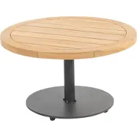 4SO Volta teak salontafel centrale poot antraciet 60 cm dia. H35 cm