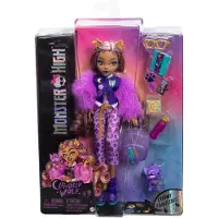 Monster High Clawdeen Wolfpop met Huisdierhond Halve Maan & Accessoires zoals Rugzak Planner Snacks & Meer