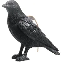 Farmwood Animals Tuinbeeld Vogel Kraai 24x10x20cm Zwart zwart Polystone