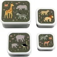 A Little Lovely Company Broodtrommel Set - 4 stk - Savanna - - OneSize - Broodtrommels