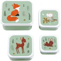 A Little Lovely Company Broodtrommel Set - 4 stk - Bos Friends C - - OneSize - Broodtrommels