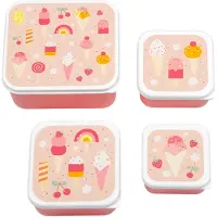 A Little Lovely Company Broodtrommel Set - 4 stk - IJsroom - - OneSize - Broodtrommels